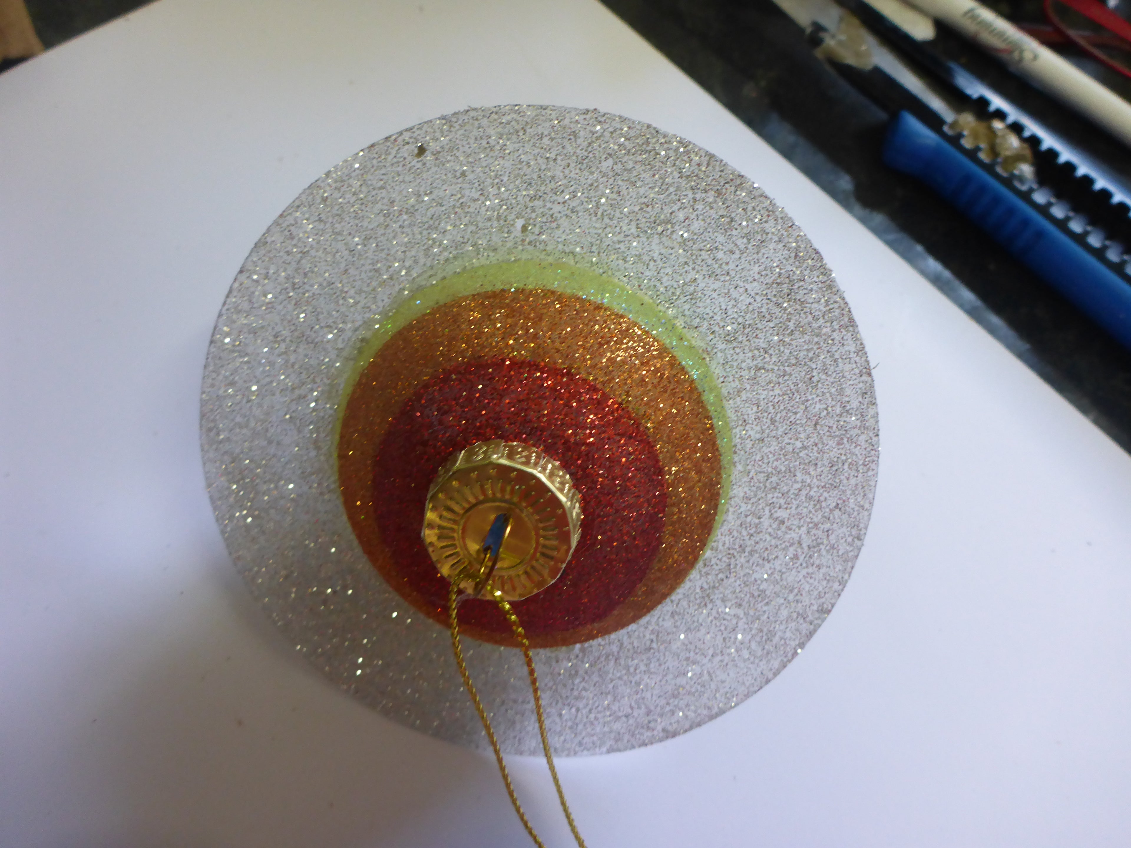 Sass & Belle Christmas Tree Hanging Decoration - Glitter Rainbow Planet Shaped Multicoloured Bauble Set of 6