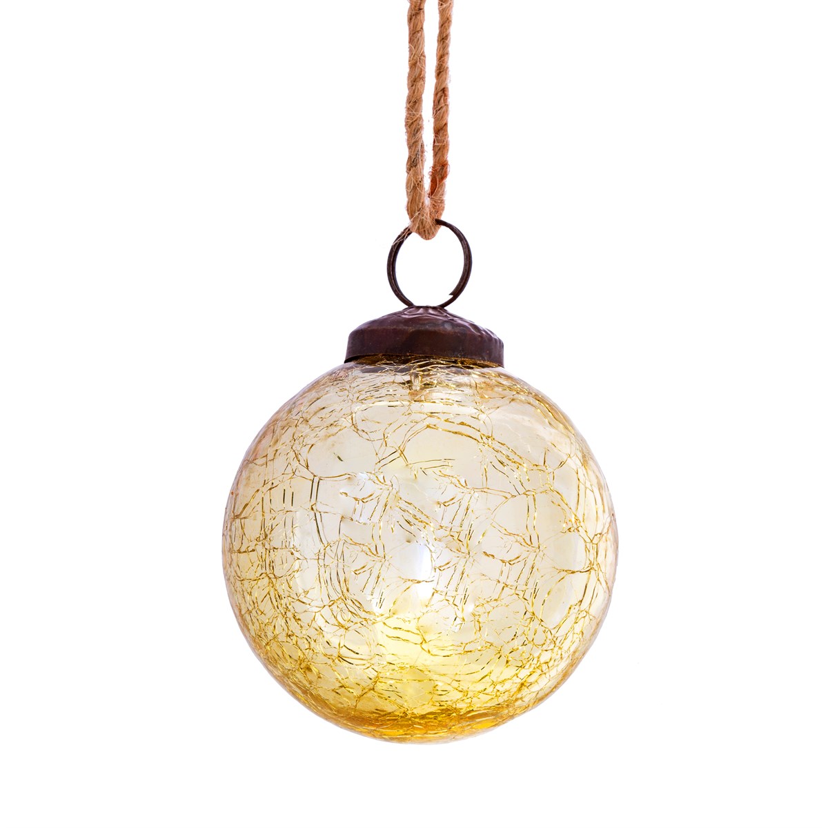 Sass & Belle Gold Crackle Glass Bauble Christmas Tree Decorations Set of 6