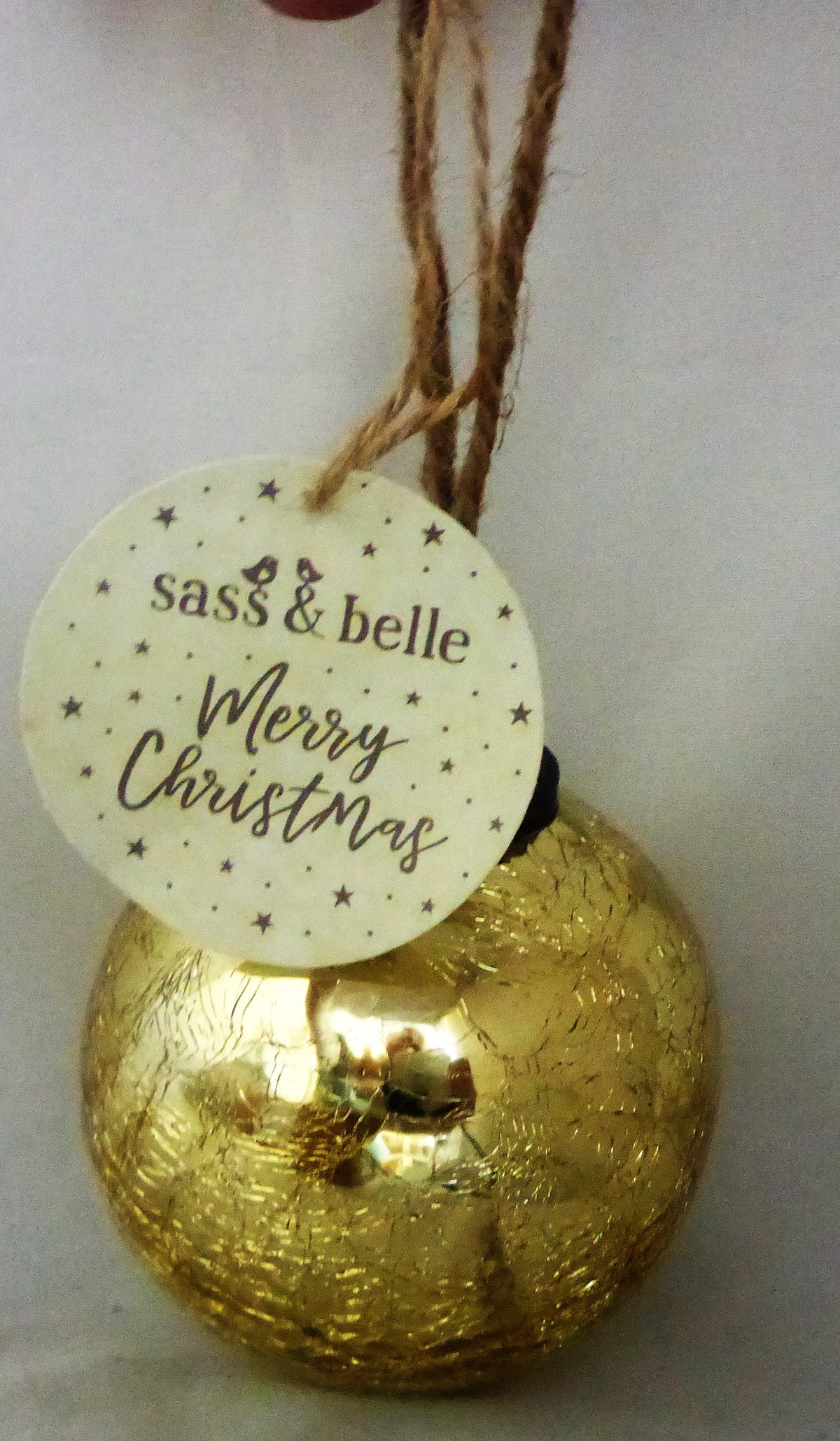 Sass & Belle Gold Crackle Glass Bauble Christmas Tree Decorations Set of 6