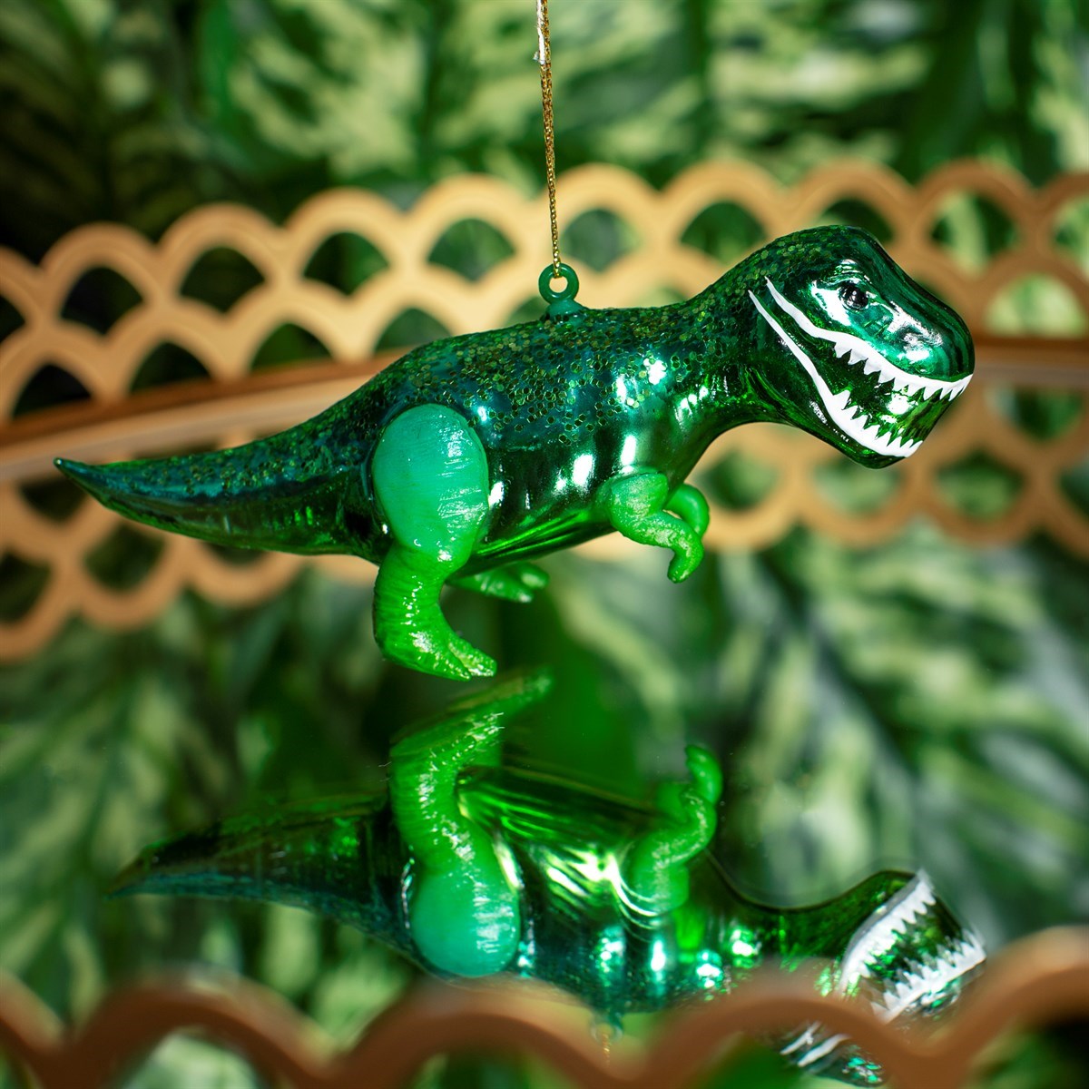 Sass & Belle 3D Glass T-Rex Dinosaur Christmas Tree Bauble
