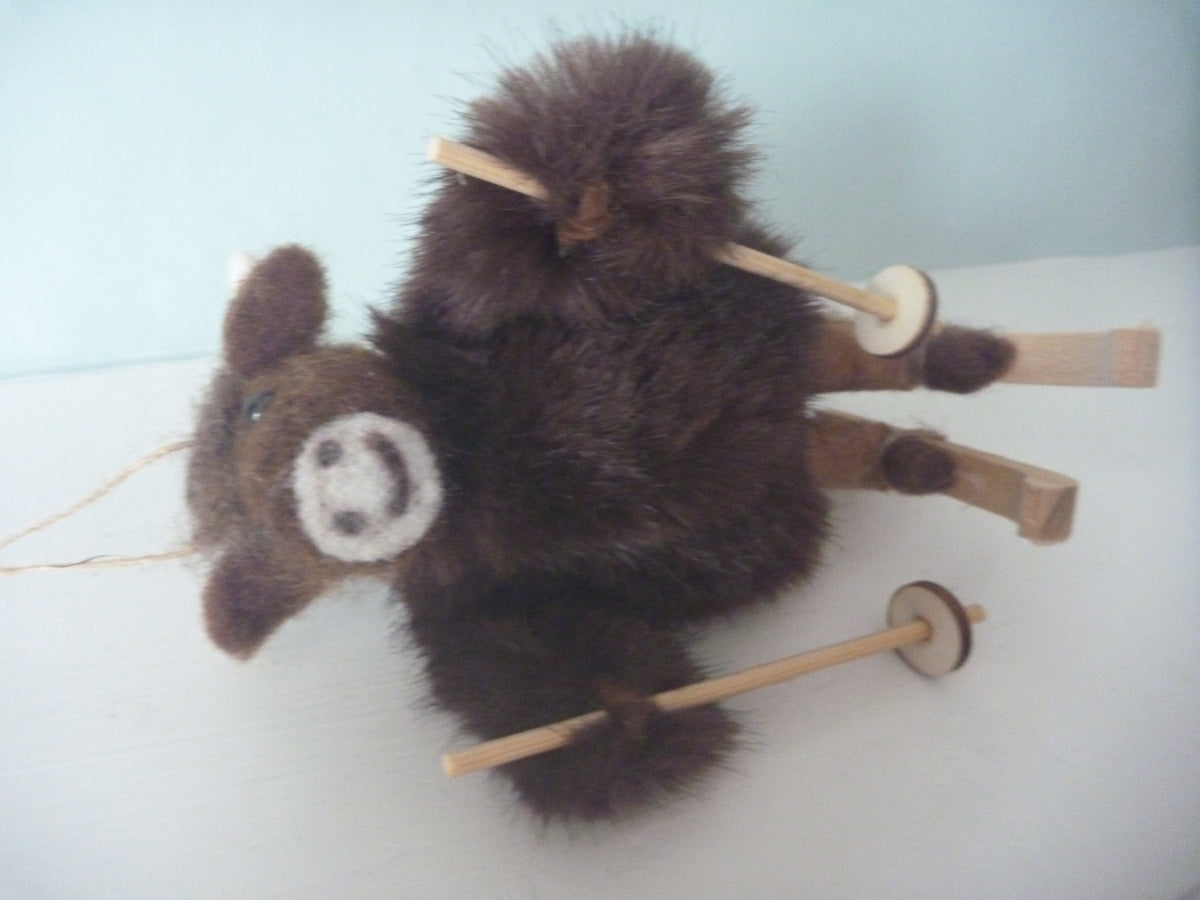 Sass & Belle Highland Cow on Skis Felt Christmas Decoration