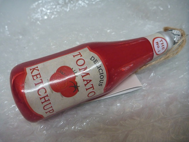 Sass & Belle 3D Glass Bauble Christmas Tree Decoration - Ketchup Bottle