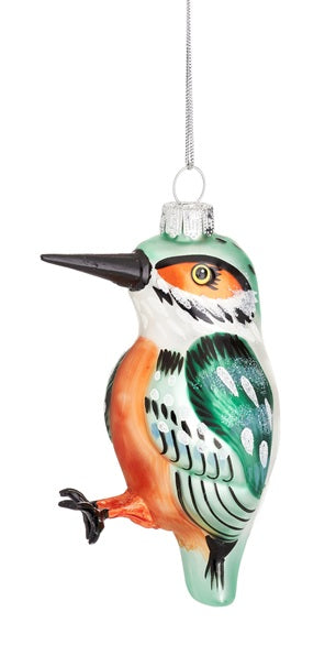 Sass & Belle 3D Glass Kingfisher Christmas Tree Bauble