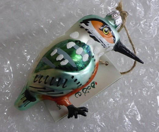 Sass & Belle 3D Glass Kingfisher Christmas Tree Bauble