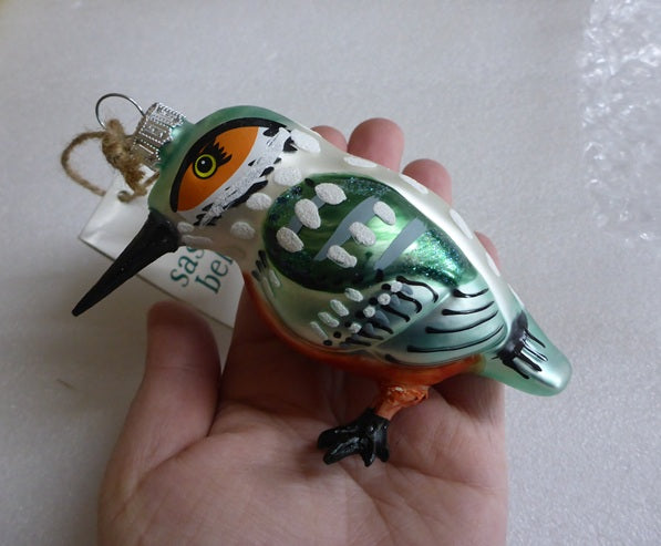 Sass & Belle 3D Glass Kingfisher Christmas Tree Bauble