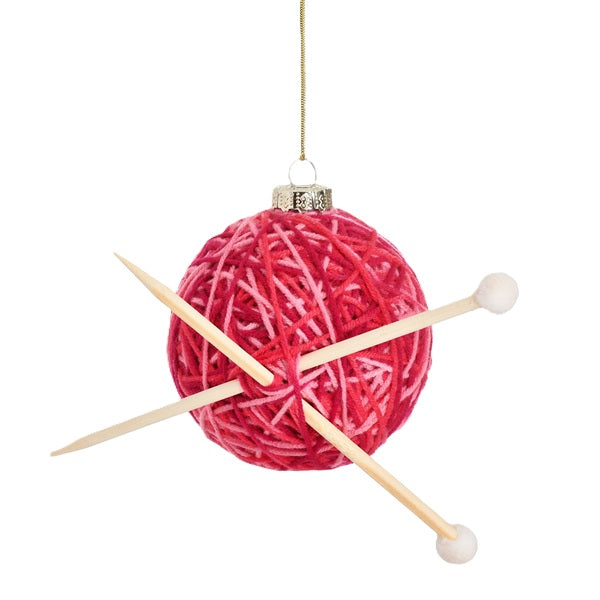 Sass & Belle Knitting Ball Hanging Christmas Tree Decoration