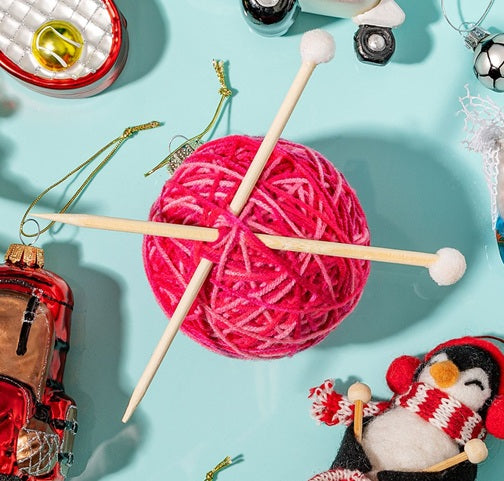 Sass & Belle Knitting Ball Hanging Christmas Tree Decoration