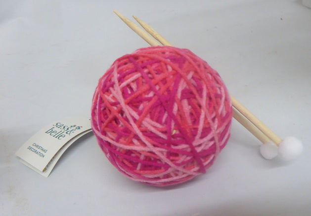 Sass & Belle Knitting Ball Hanging Christmas Tree Decoration