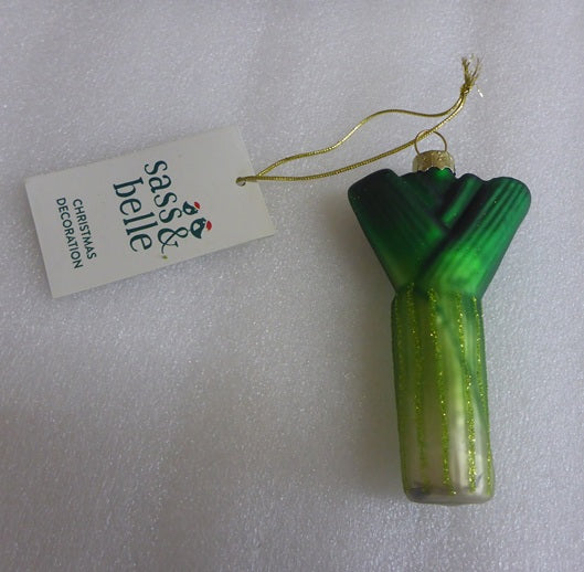 Sass & Belle 3D Glass Leek Christmas Tree Bauble
