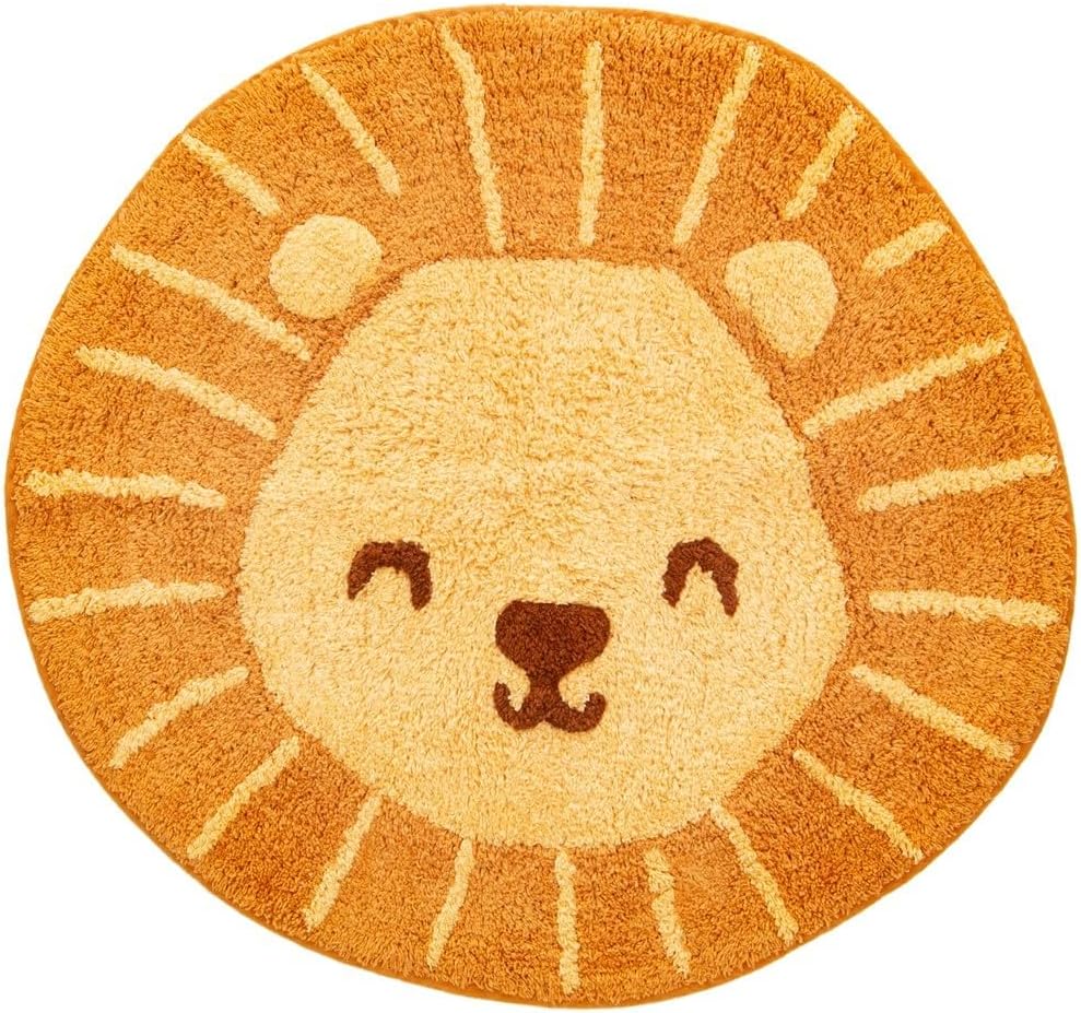 Sass & Belle Lion Head Cotton Rug for Children's Rooms