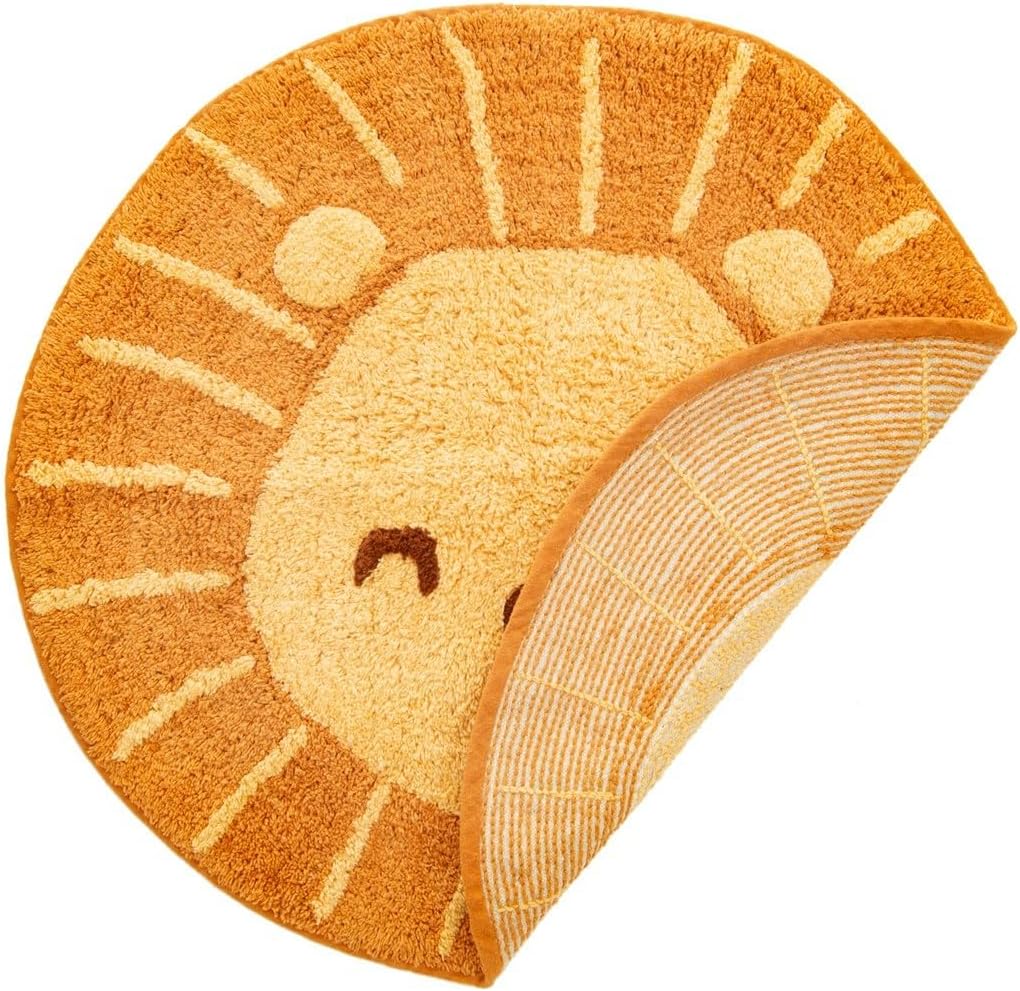 Sass & Belle Lion Head Cotton Rug for Children's Rooms