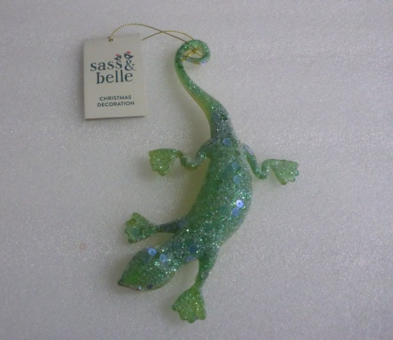 Sass & Belle 3D Glass Lizard Christmas Tree Bauble