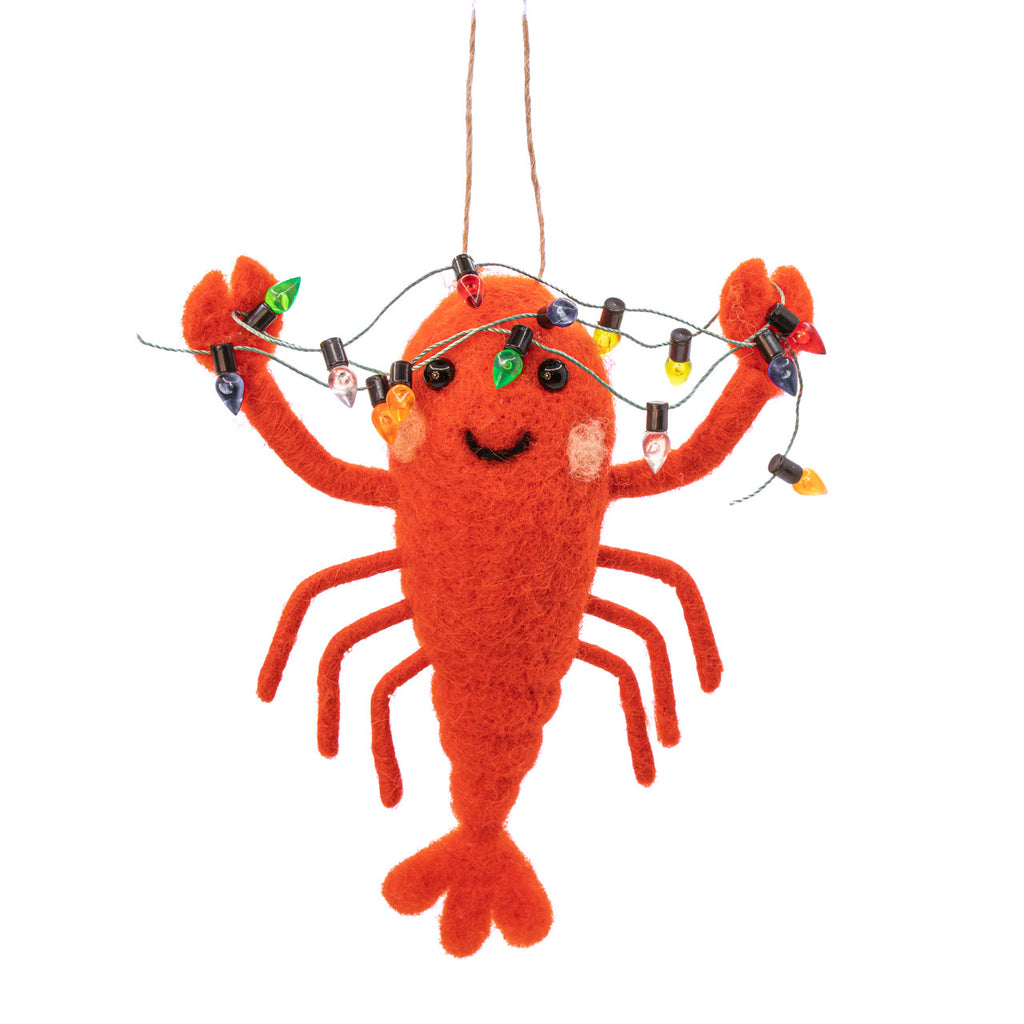 Sass & Belle Lobster with Fairy Lights Felt Christmas Decoration