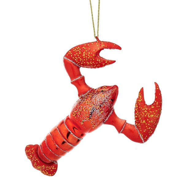 Sass & Belle 3D Glass Glitter Lobster Christmas Tree Bauble