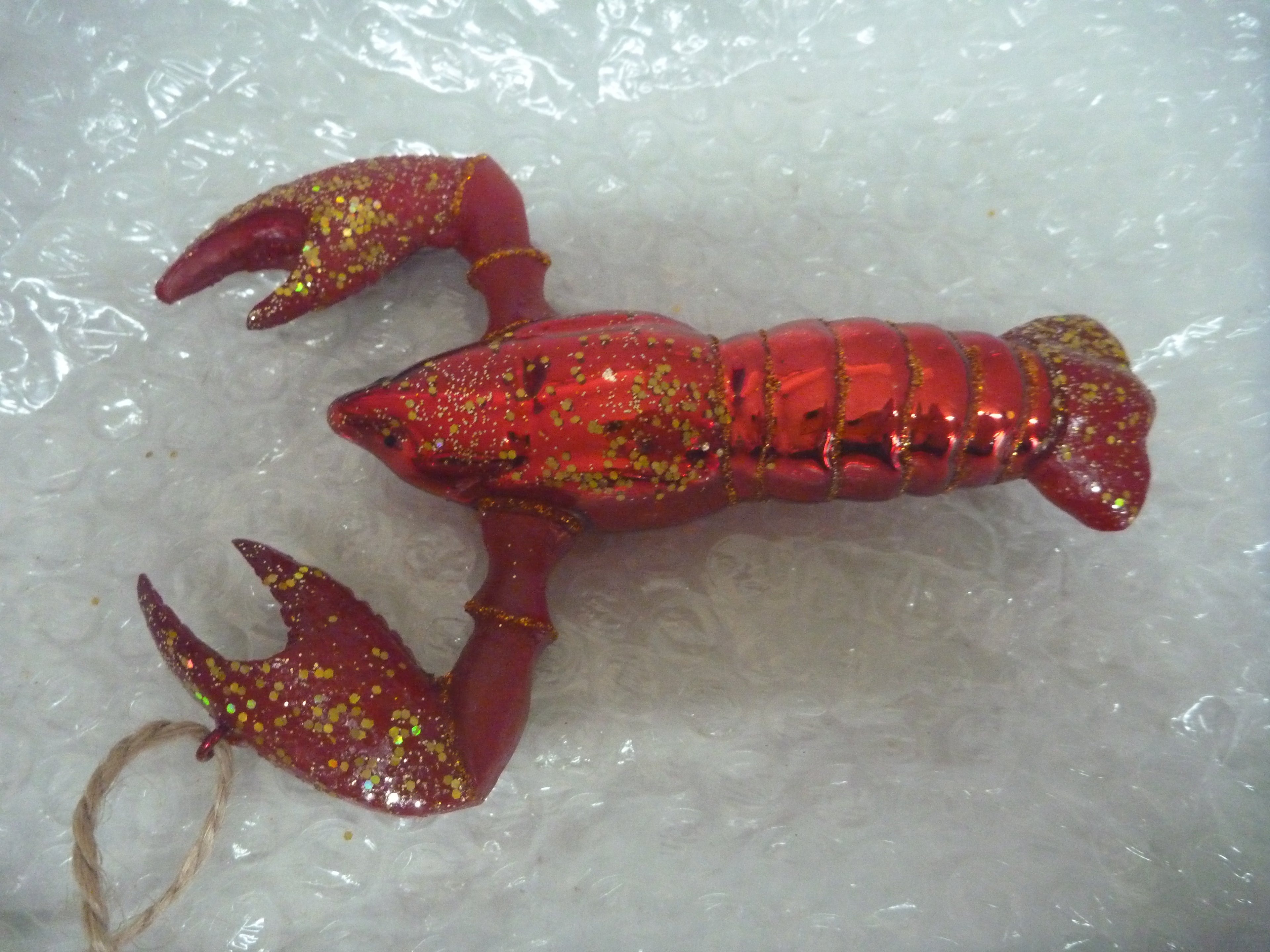 Sass & Belle 3D Glass Glitter Lobster Christmas Tree Bauble