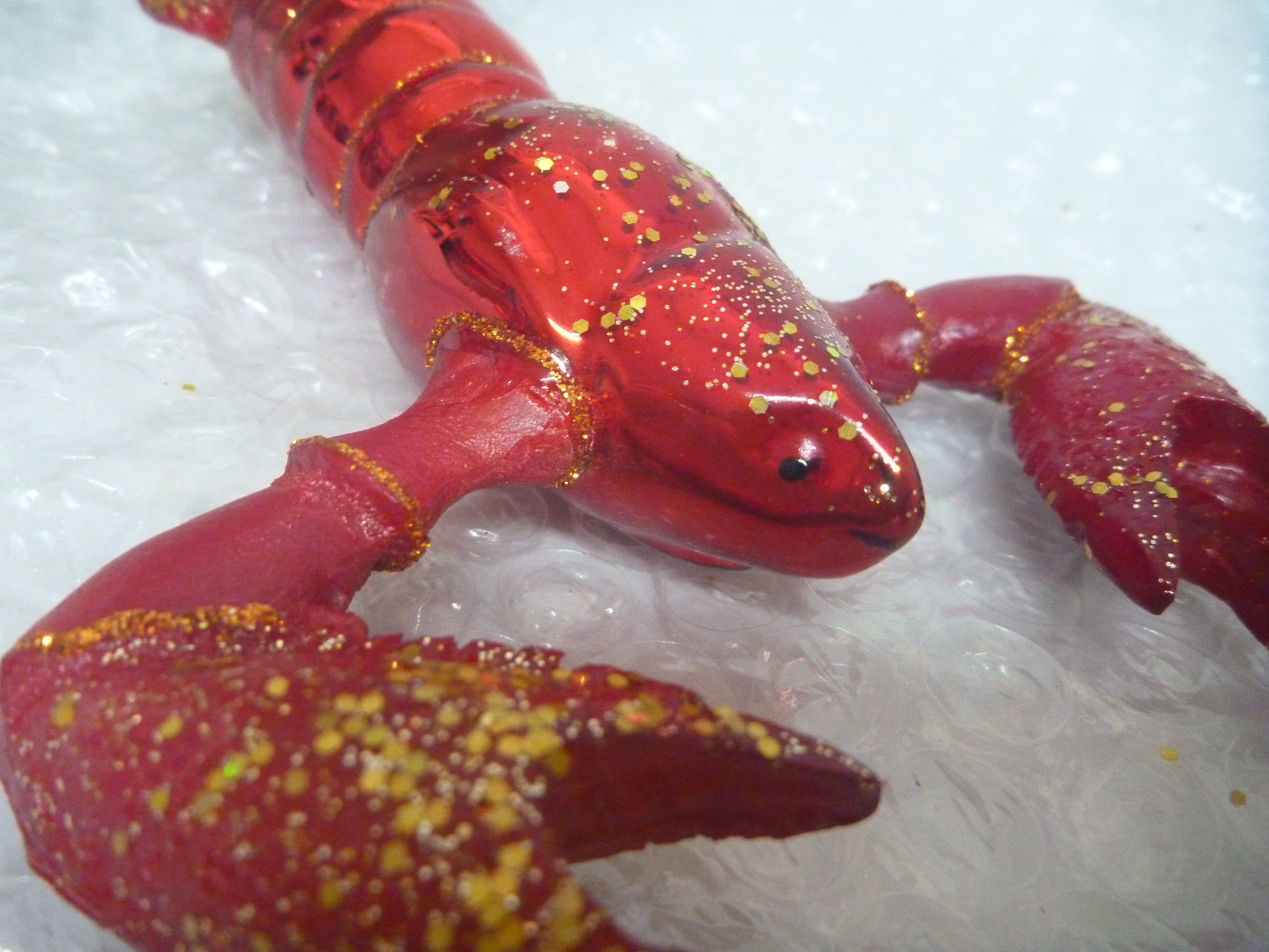 Sass & Belle 3D Glass Glitter Lobster Christmas Tree Bauble