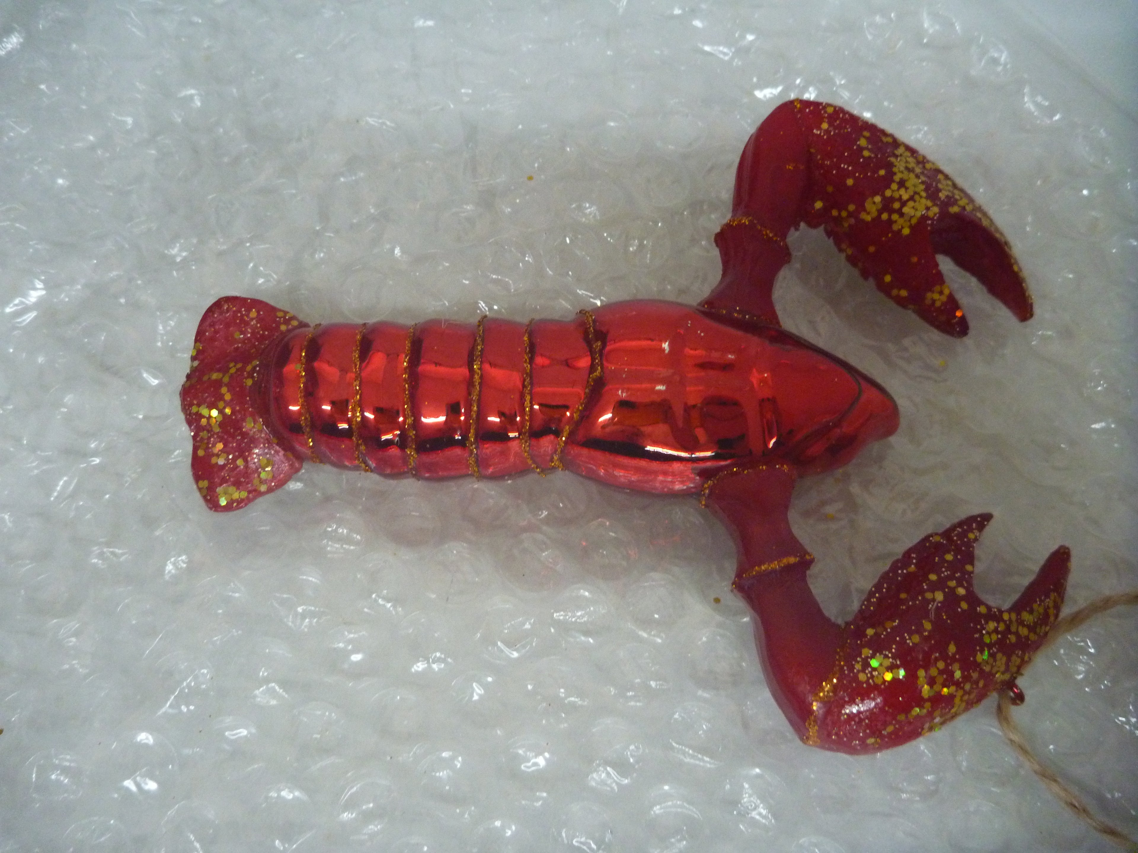 Sass & Belle 3D Glass Glitter Lobster Christmas Tree Bauble