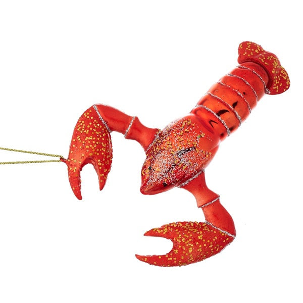 Sass & Belle 3D Glass Glitter Lobster Christmas Tree Bauble