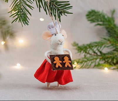 Sass & Belle Felt Hanging Christmas Tree Decoration - Mary Baker Mouse