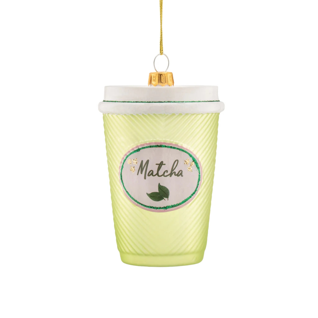 Sass & Belle Matcha Latte Glass Christmas Bauble