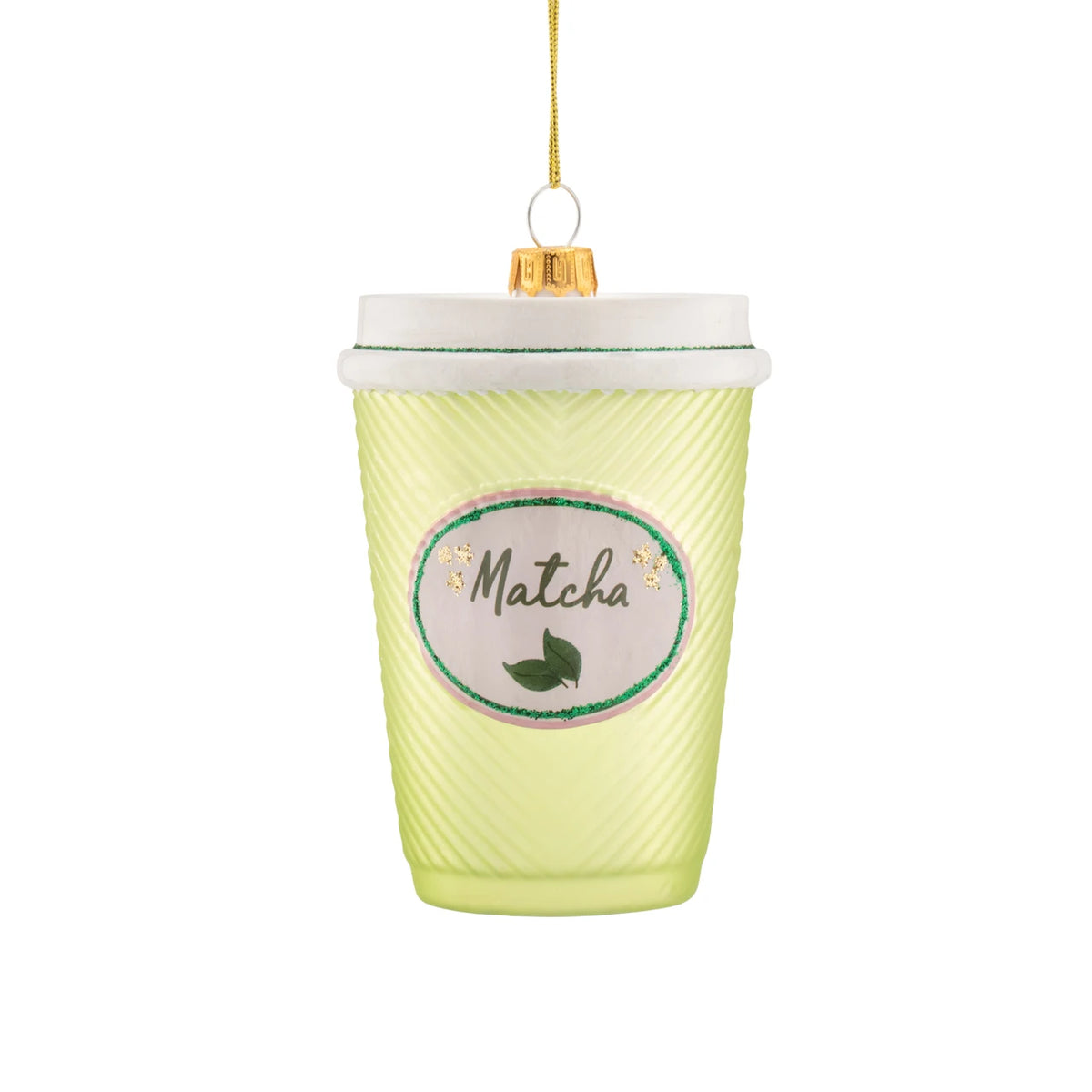 Sass & Belle Matcha Latte Glass Christmas Bauble