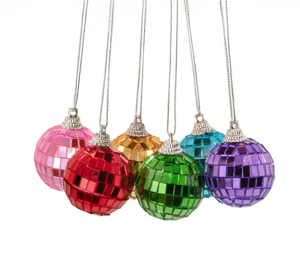 Sass & Belle Multicoloured Mirror Ball Bauble Set of 6