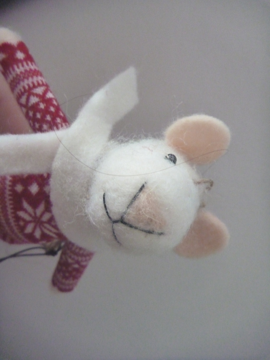 Sass & Belle Felt Hanging Christmas Tree Decoration - Mrs Mouse in a Jumper