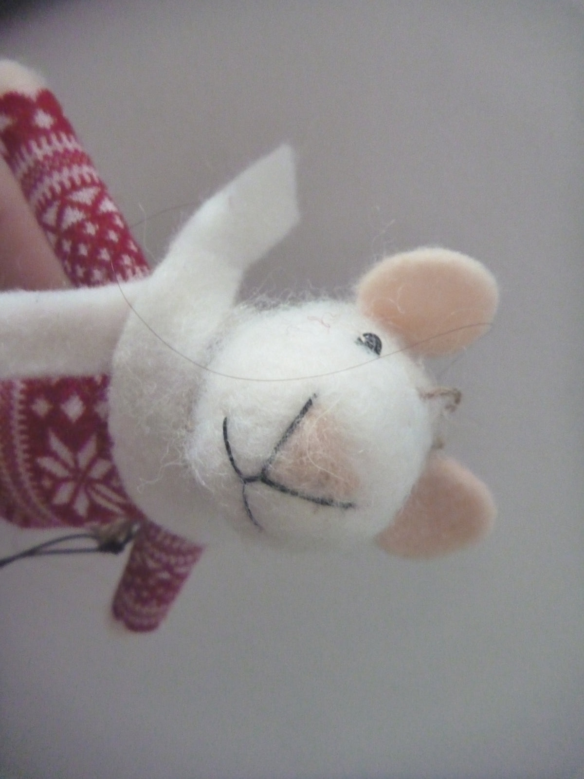 Sass & Belle Felt Hanging Christmas Tree Decoration - Mrs Mouse in a Jumper