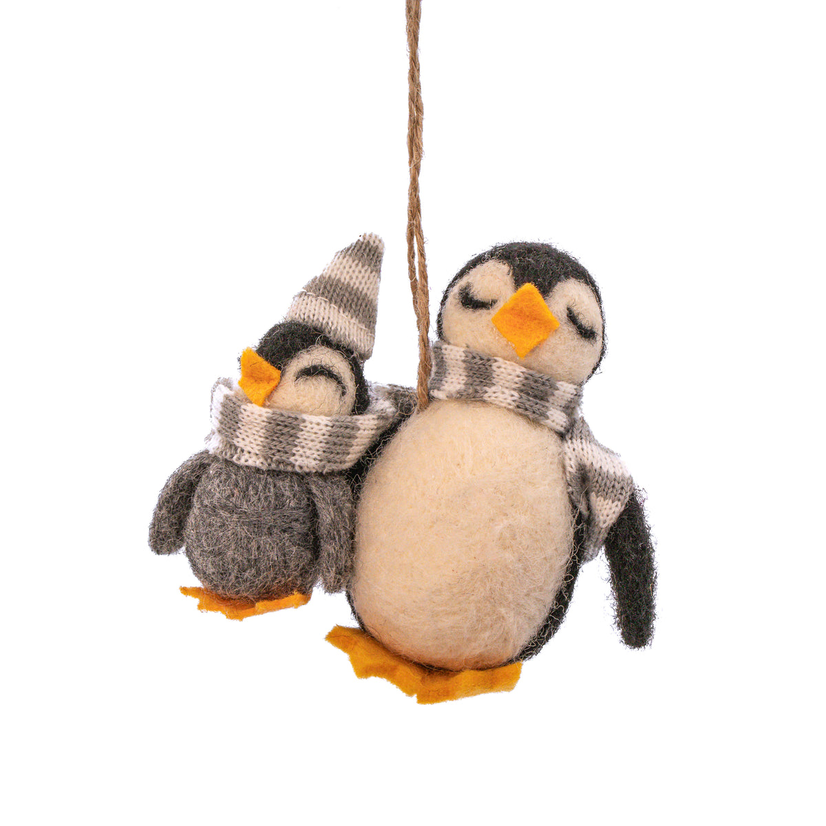 Sass & Belle Penguin Mum & Baby Felt Hanging Christmas Tree Decoration