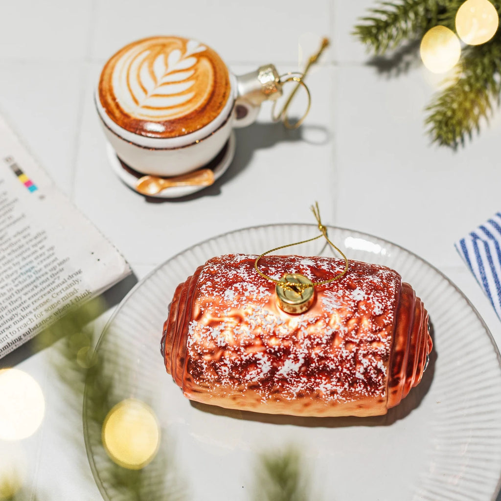 Sass & Belle Pain au Chocolat 3D Glass Christmas Bauble
