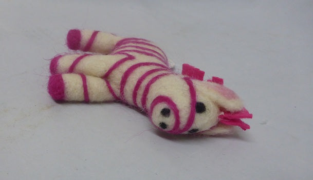 Sass & Belle Pink Zebra Felt Hanging Christmas Tree Decoration