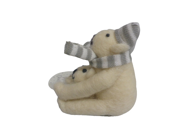 Sass & Belle Polar Bear & Cub Felt Hanging Christmas Tree Decoration