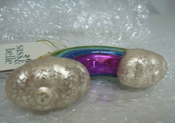 Sass & Belle 3D Glass Rainbow with Clouds Christmas Tree Bauble