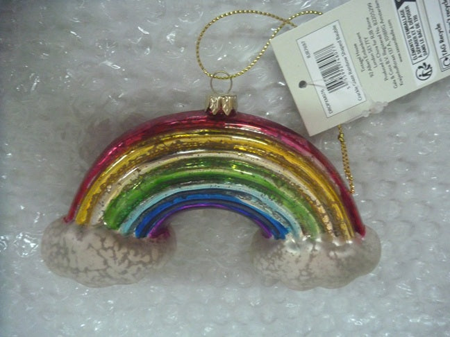 Sass & Belle 3D Glass Rainbow with Clouds Christmas Tree Bauble