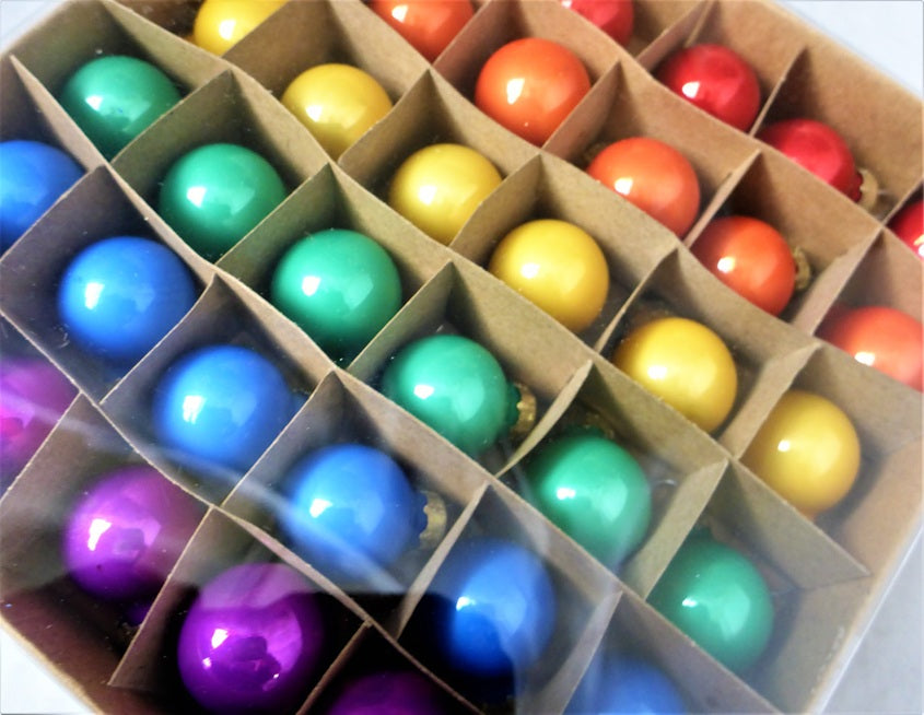 Sass & Belle Rainbow Mini Glass Christmas Baubles Set of 36