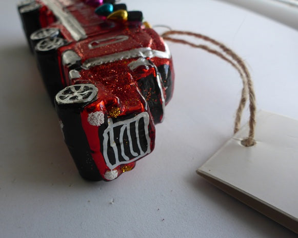 Sass & Belle 3D Glass Red Truck Christmas Tree Bauble