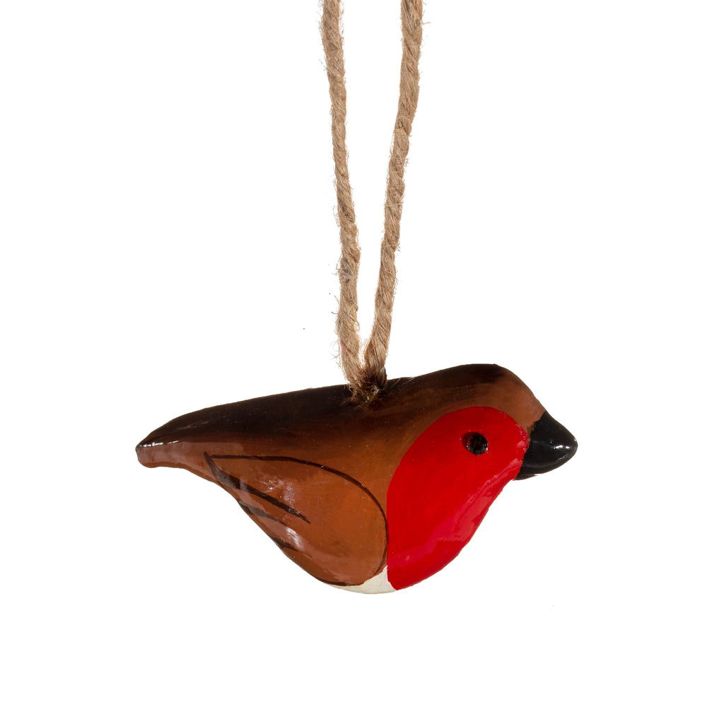 Sass & Belle Papier Mâché Bird Decorations | Robin & Blue Tit Hanging Ornaments | Set of 2