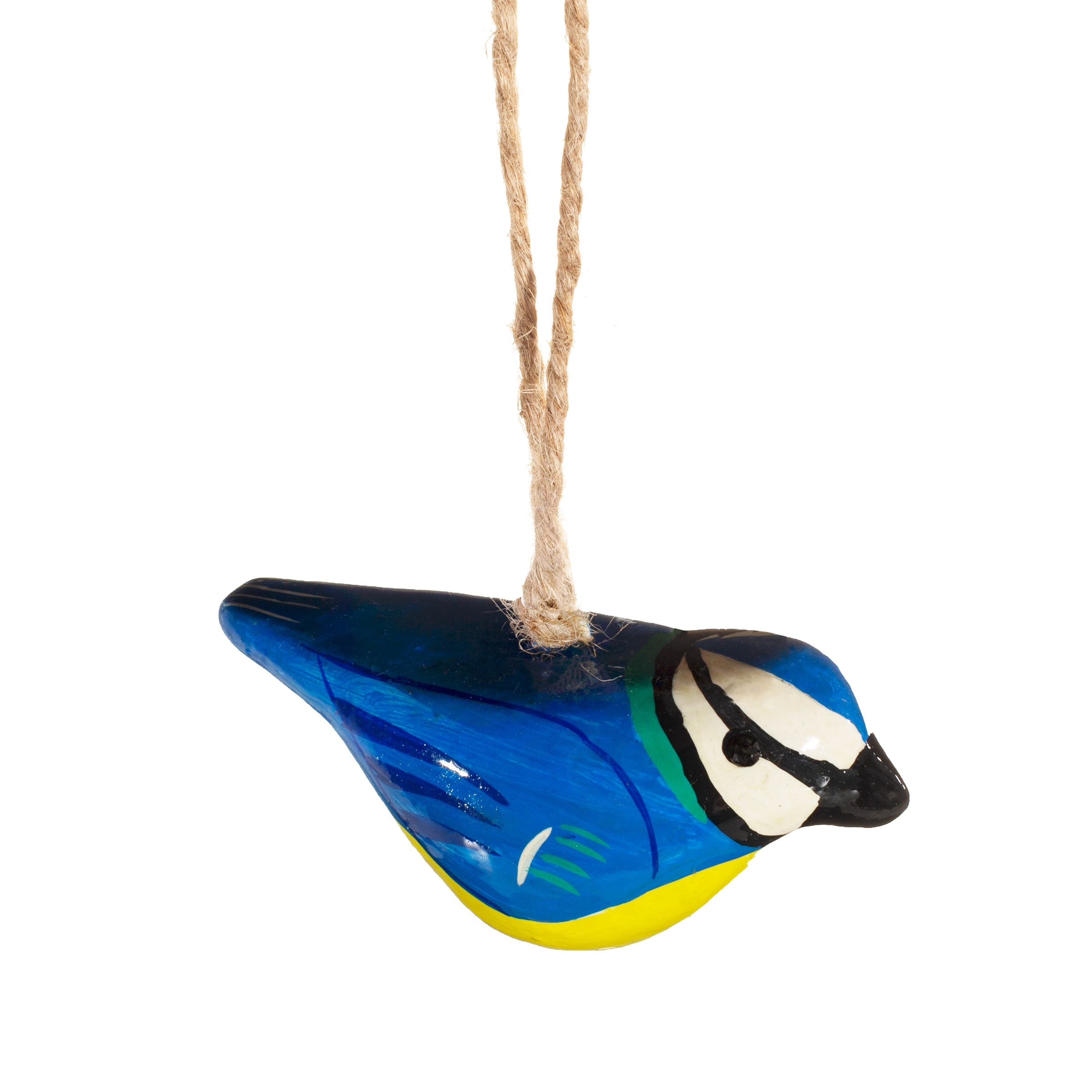 Sass & Belle Papier Mâché Bird Decorations | Robin & Blue Tit Hanging Ornaments | Set of 2