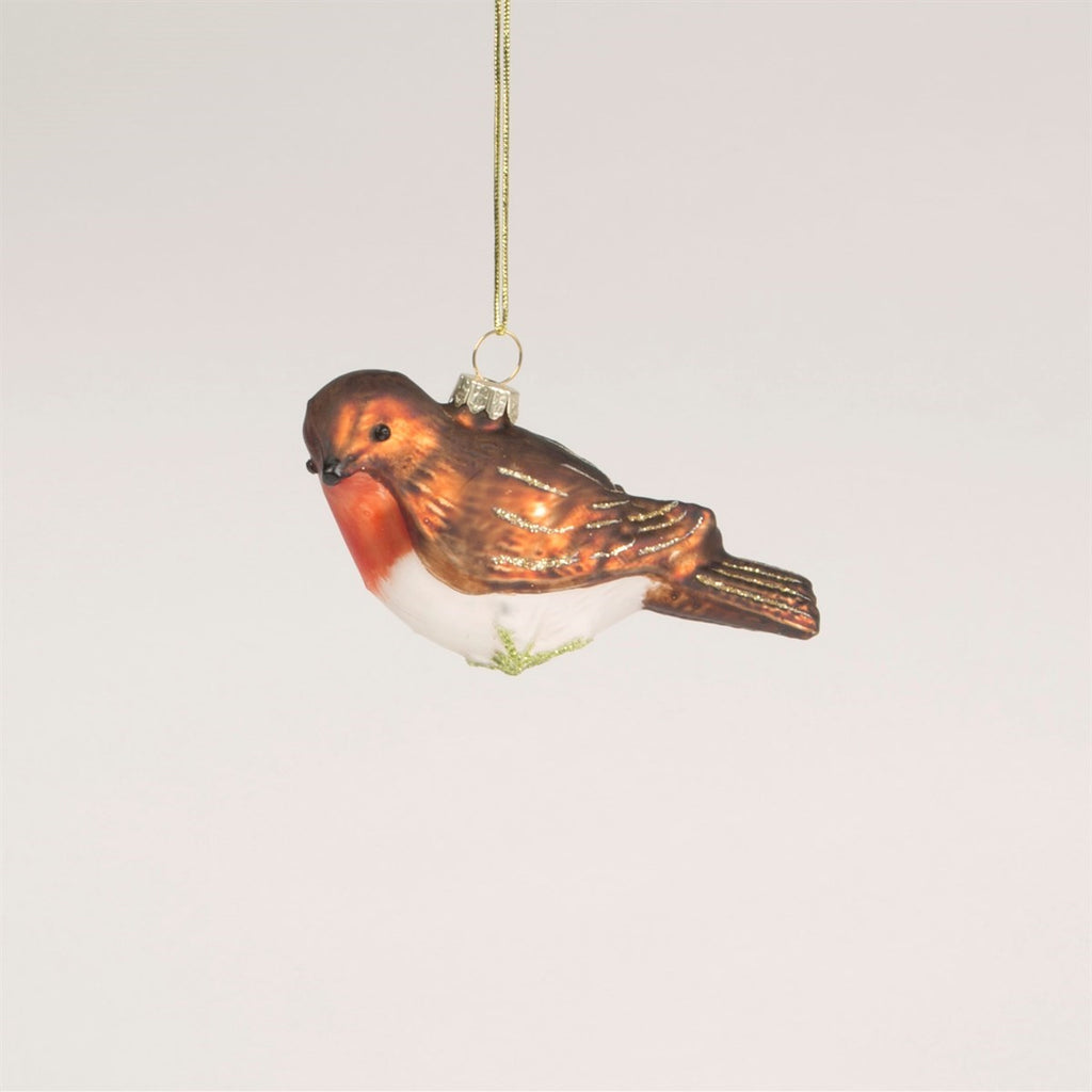 Sass & Belle Robin on Branch Shaped Christmas Bauble – Set of 2