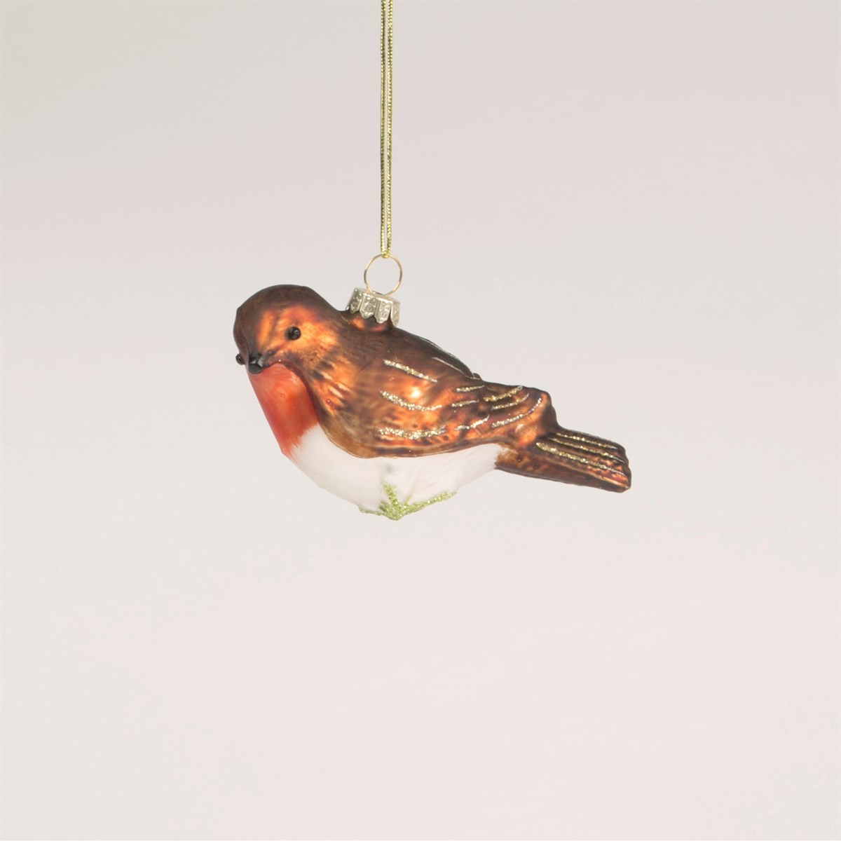 Sass & Belle Robin on Branch Shaped Christmas Bauble – Set of 2