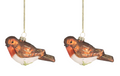 Sass & Belle Robin on Branch Shaped Christmas Bauble – Set of 2