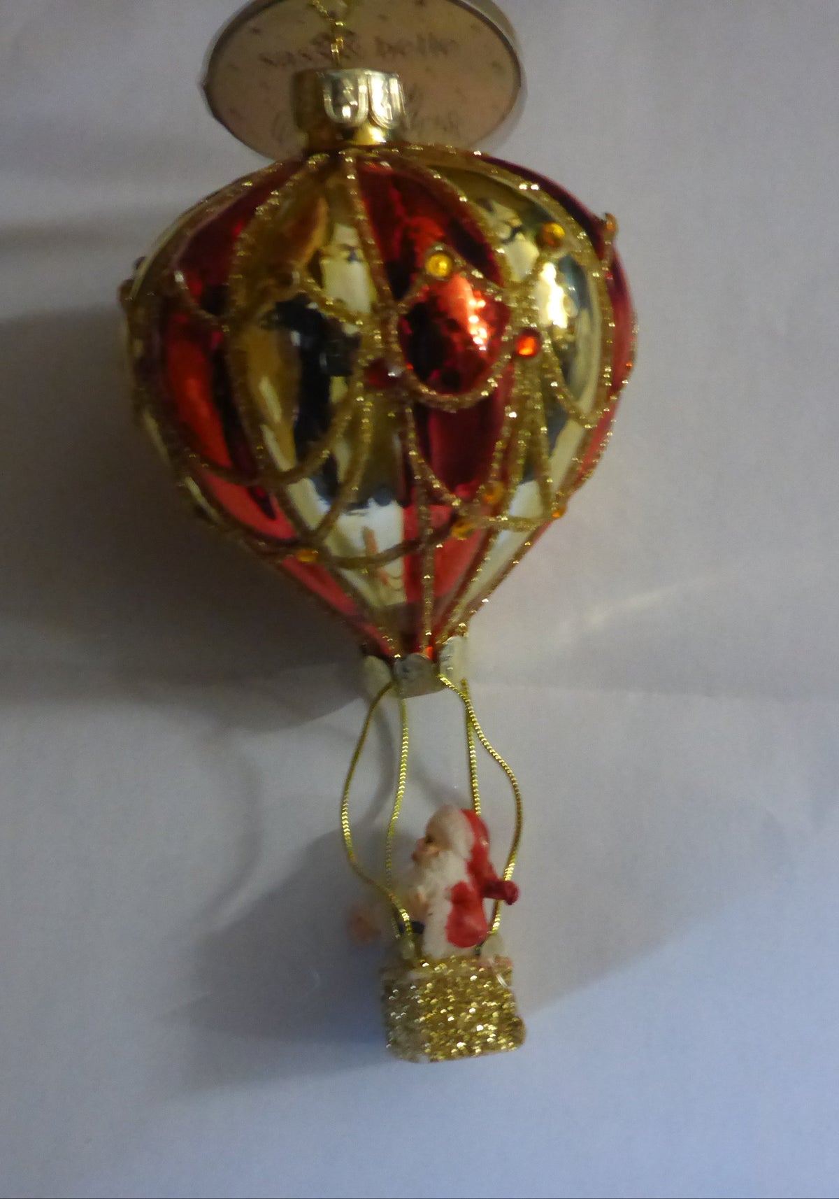 Sass & Belle Santa Claus Hot Air Balloon Glass Bauble