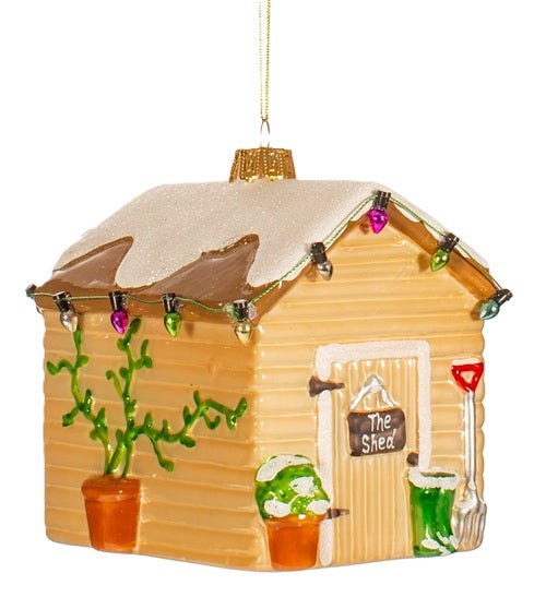 Sass & Belle 3D Glass Garden Shed Christmas Tree Bauble