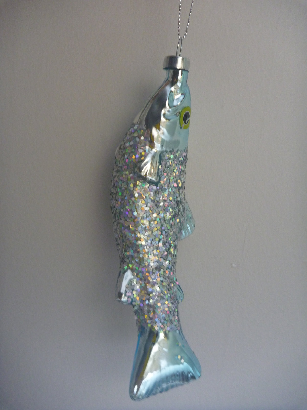 Sass & Belle 3D Glass Silver Sardine Christmas Tree Bauble