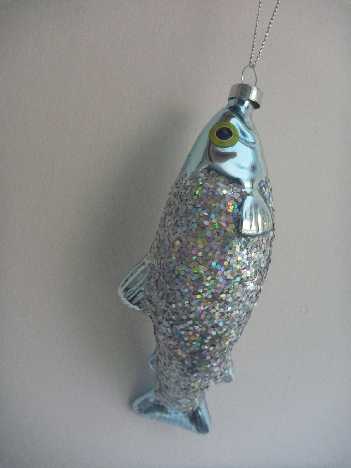 Sass & Belle 3D Glass Silver Sardine Christmas Tree Bauble