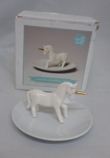 Sass & Belle White Unicorn Porcelain Trinket Dish