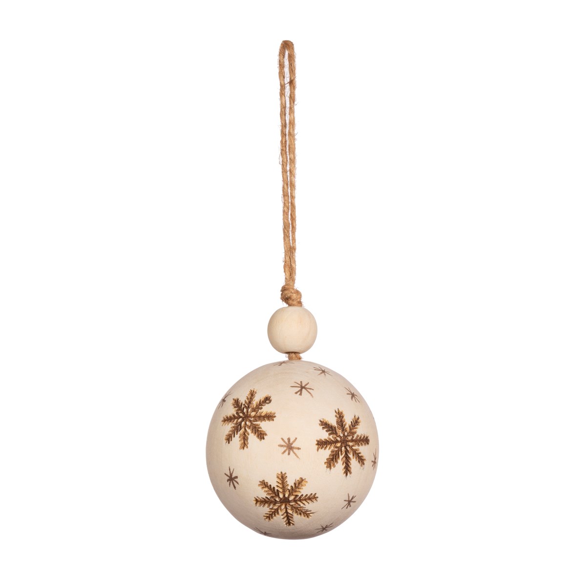 Sass & Belle Wooden Snowflake Bauble Christmas Tree Decorations | Set of 6 | Small