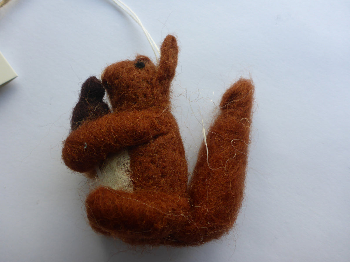 Sass & Belle Squirrel with Acorn Felt Hanging Christmas Tree Decoration