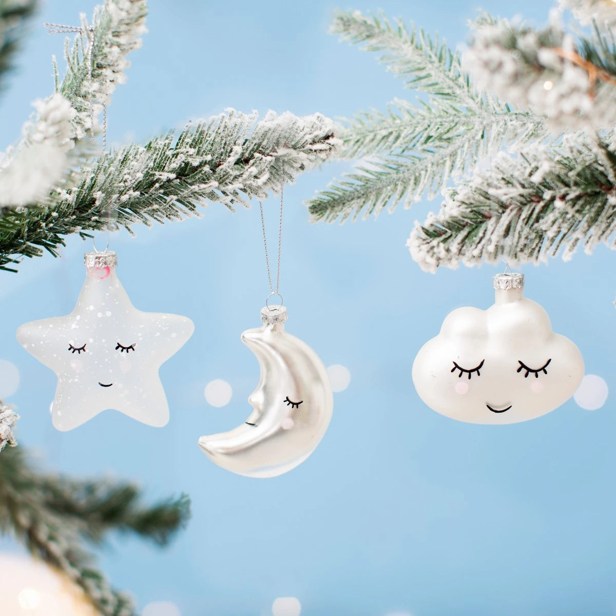 Sass & Belle Sweet Dreams Glass Christmas Baubles Set of 3