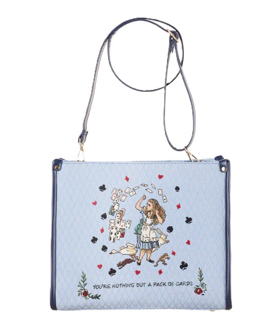 Signare Tapestry Convertible Grab & Shoulder Bag - Alice in Wonderland Nothing But Cards